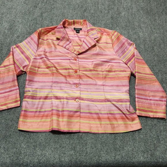 Courtenay Tops Courtenay Blazer Womens 24w Pink Button Front Long